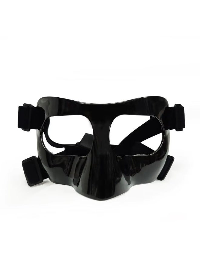 Adjustable Sports Nose and Face Protection Mask - Comfortable Face Guard for Fractures and Sports Injuries (Football, Basketball) with Extra Cushioning Pads - Black - Image 5